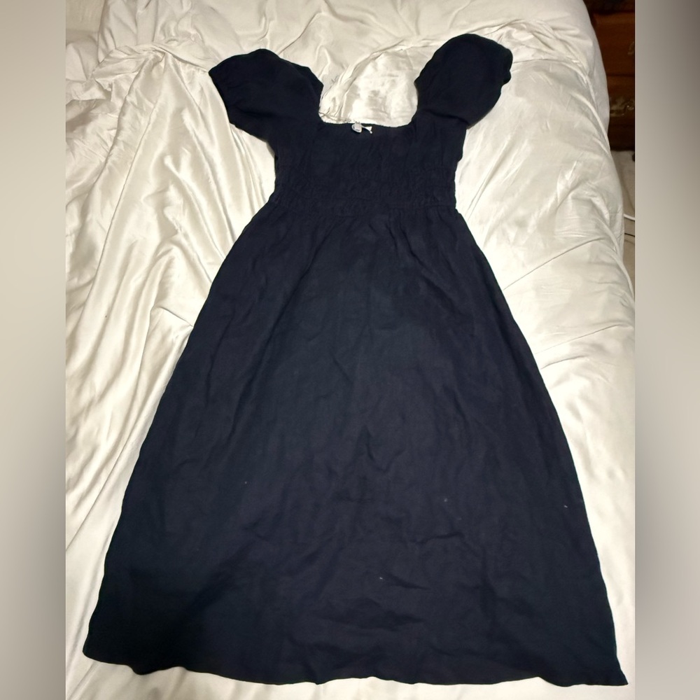 NWT New Everyone Loves the Weekend Dress Navy Midi Dress Size L Large